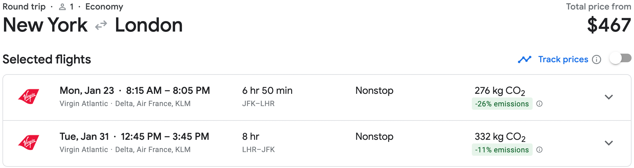 Booking a flight from JFK to LHR