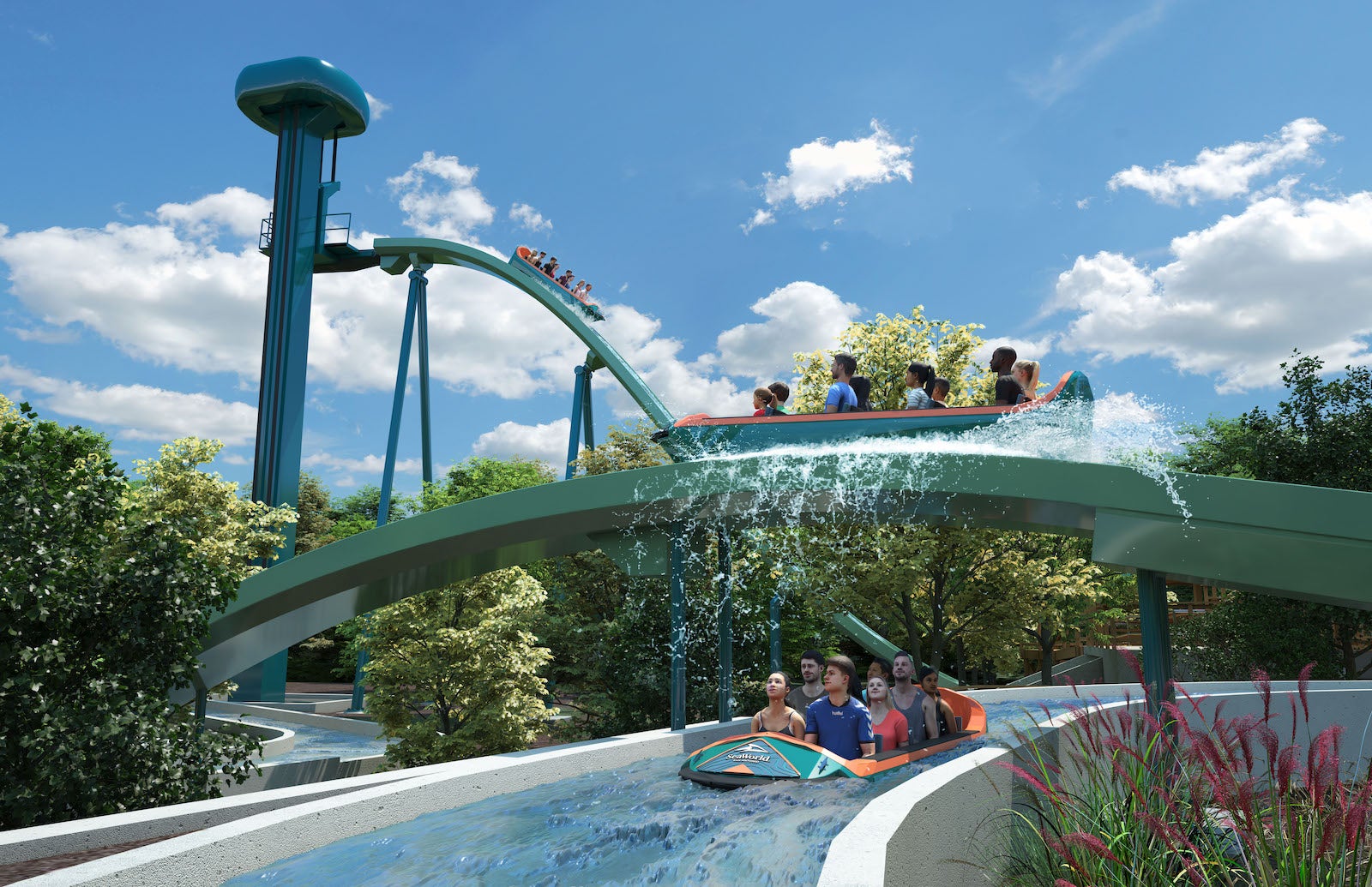 Pipeline: The Surf Coaster! SeaWorld Orlando 2023 Roller Coaster! 