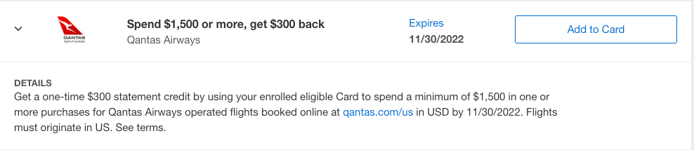 Qantas Amex Offer