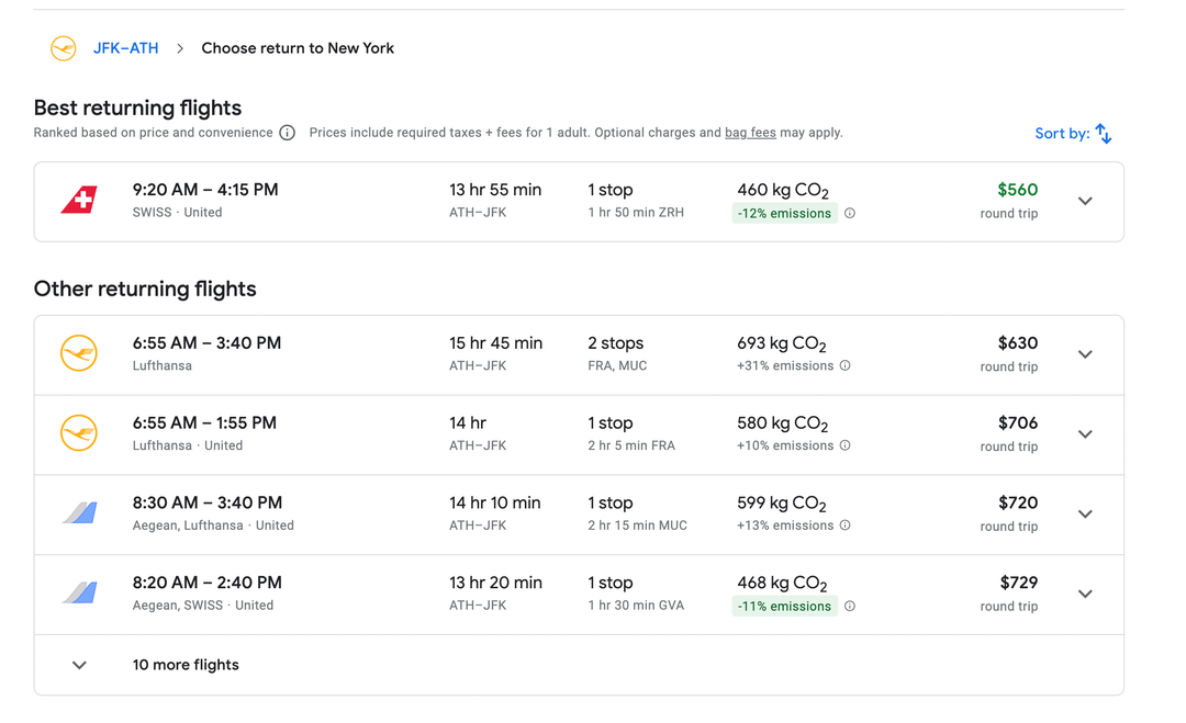 Roundtrip flights to Greece from multiple US cities, starting at 551