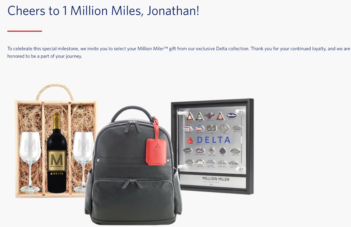 Delta revamps Million Miler program with new gift options,