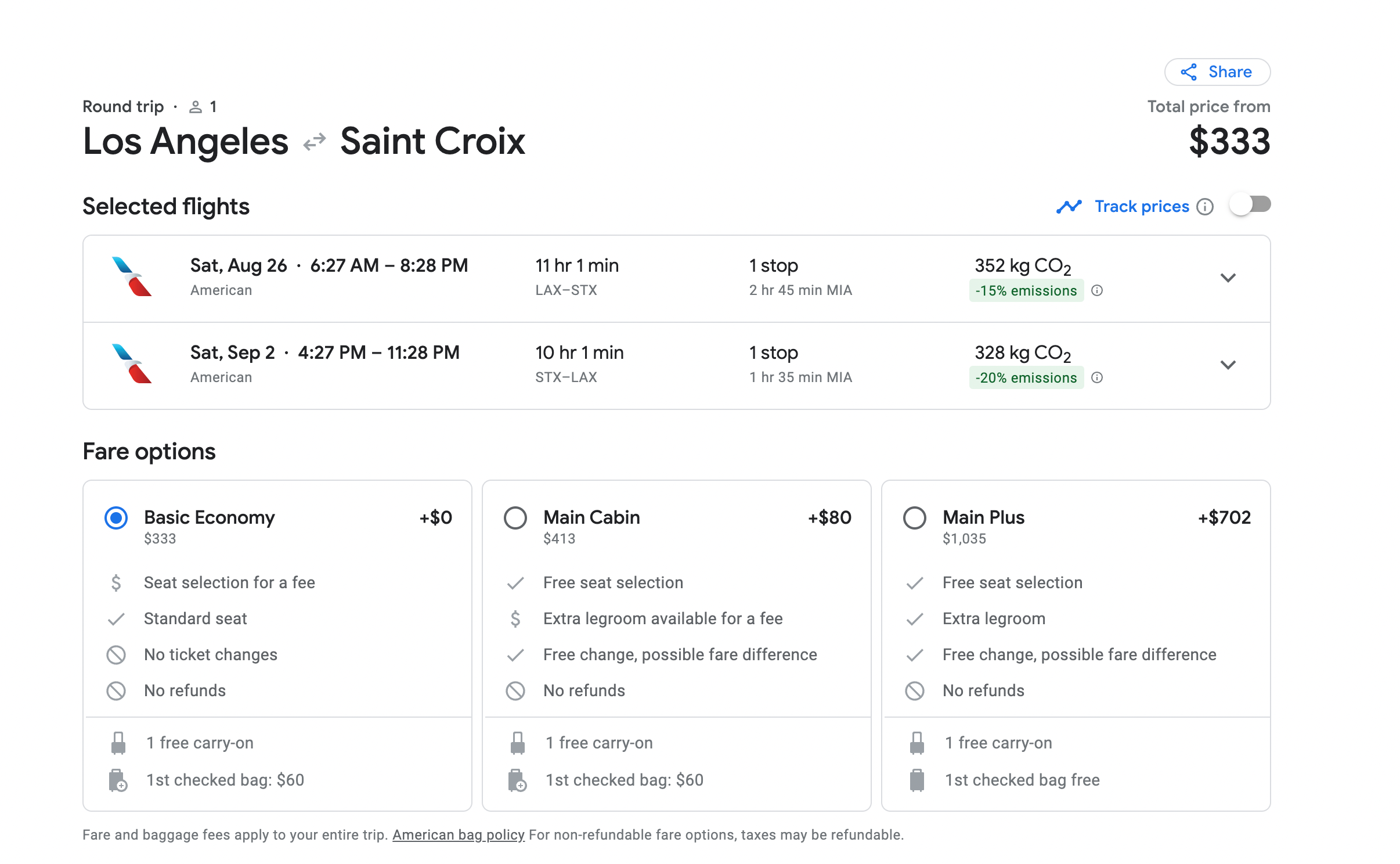 LA to St. Croix Google flights