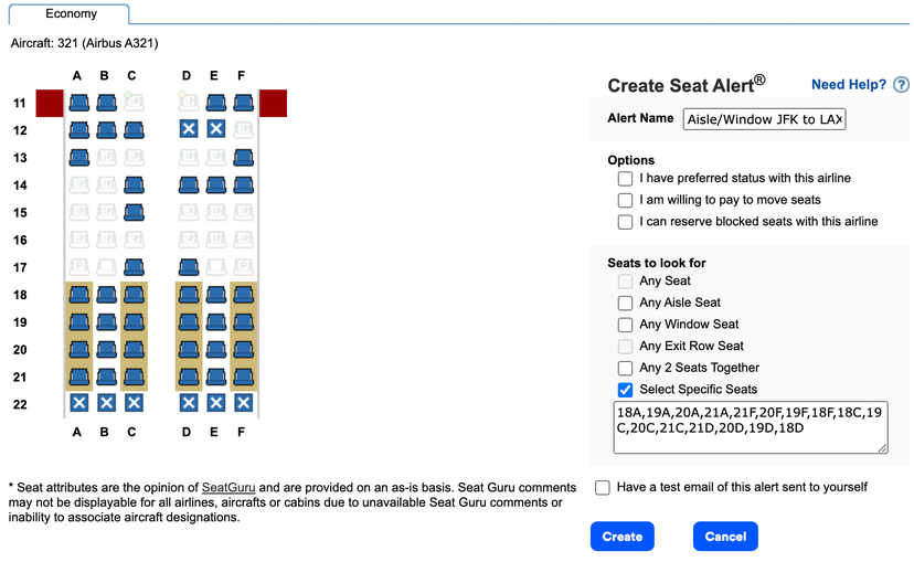 Use ExpertFlyer seat alerts to get a better seat when flying The