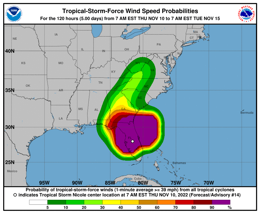 As Tropical Storm Nicole makes landfall in Central Florida, airports ...