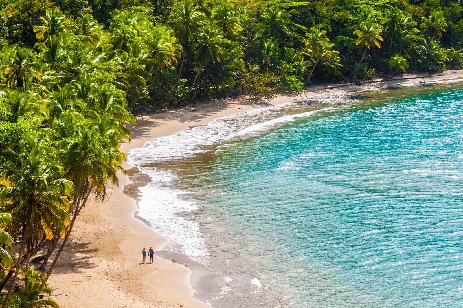Dominica, Hampstead, Aerial view of Batibou Bay beach, North of the island