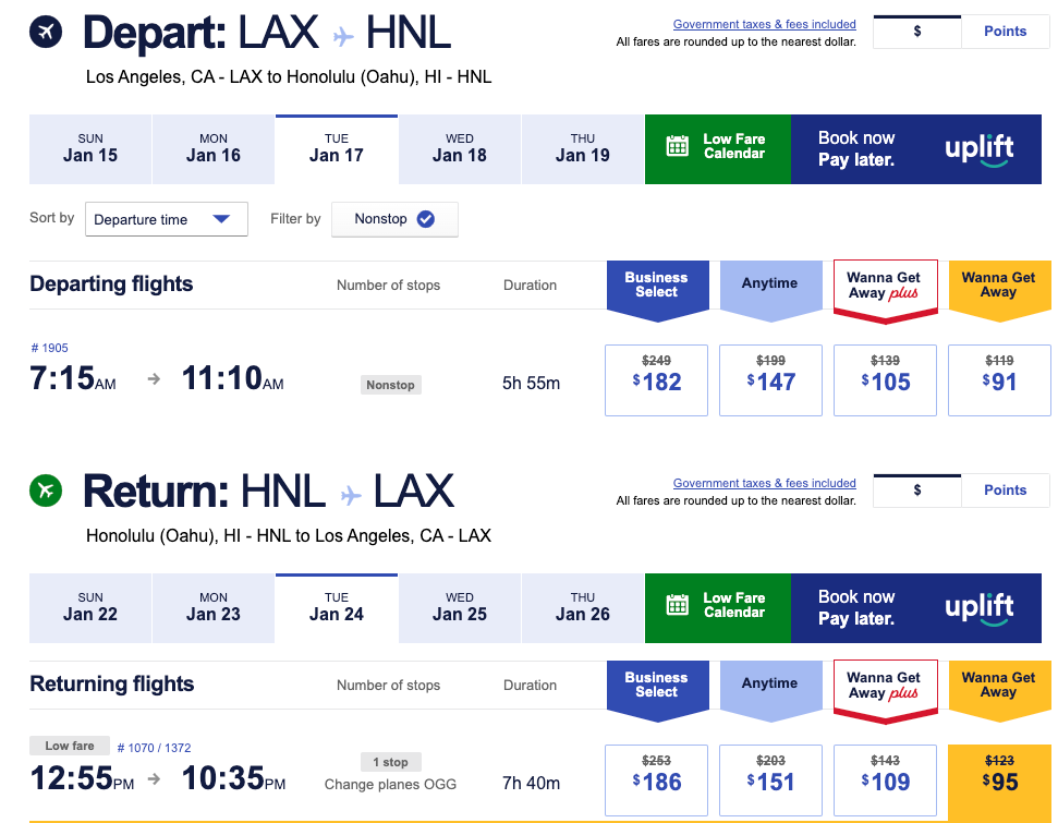 Book Your Southwest Flight To Hawaii By Thursday To Get 30 Off The   Screen Shot 2022 11 01 At 10.35.39 AM 