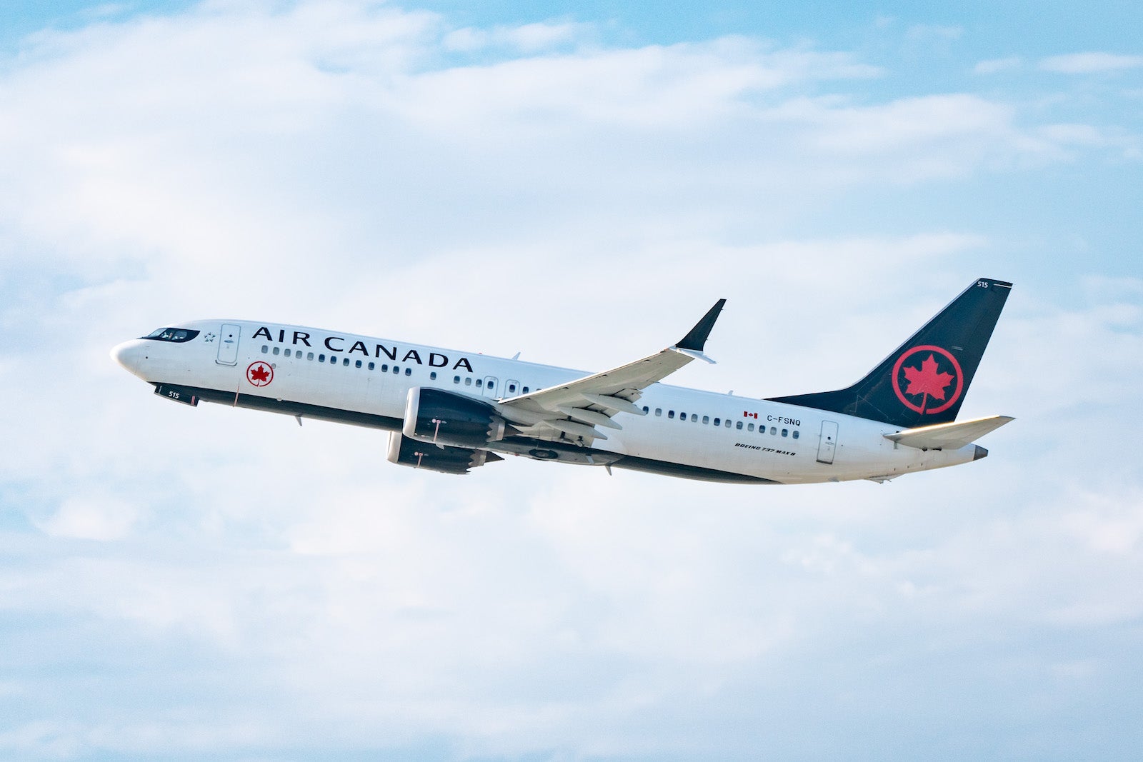 Air Canada plane over LAX airport in Los Angeles