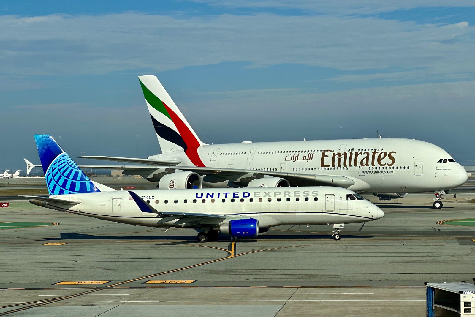 Emirates United A380 E175 SFO San Francisco