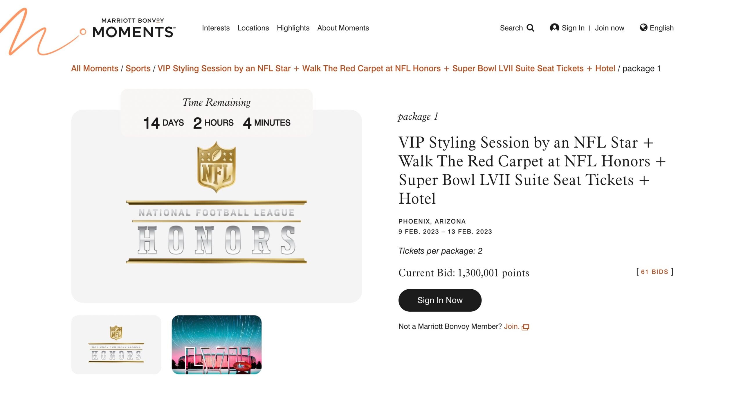 Super Bowl, Super Charged: Marriott Bonvoy Gives Football Fanatic Members  VIP Access To Pinch-Yourself Experiences at Super Bowl LVI