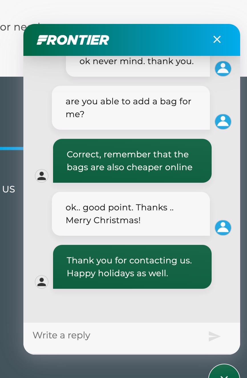 Frontier drops customer service calling, but does its online chat work