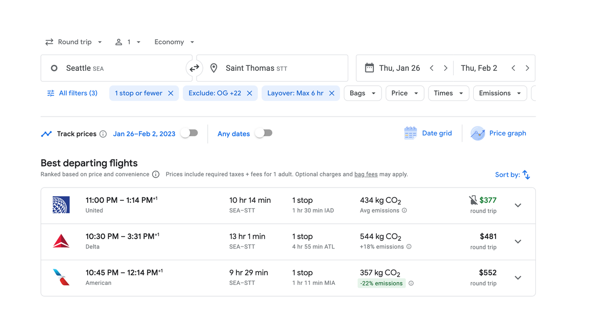 Fly to St. Thomas from multiple US cities for as low as 275 The