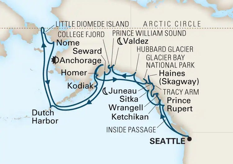 Inside Passage to Artic Circle Cruise Alaska for a month with this