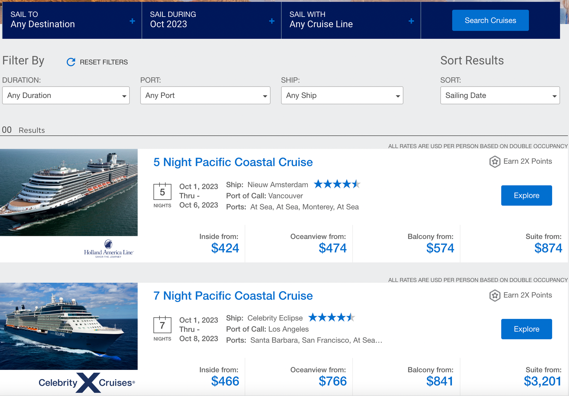 cruise planner american express