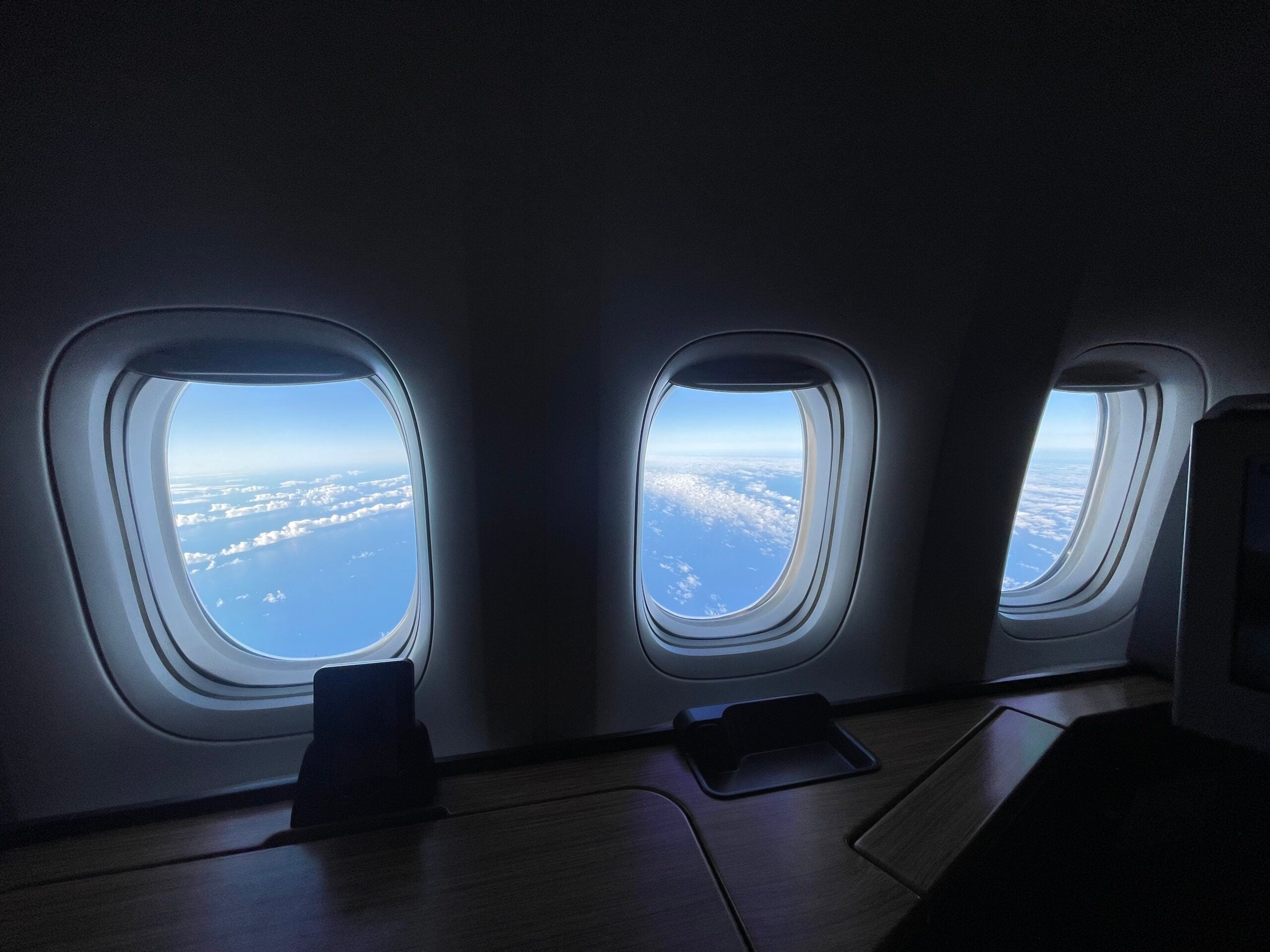 Looking out the window of a plane