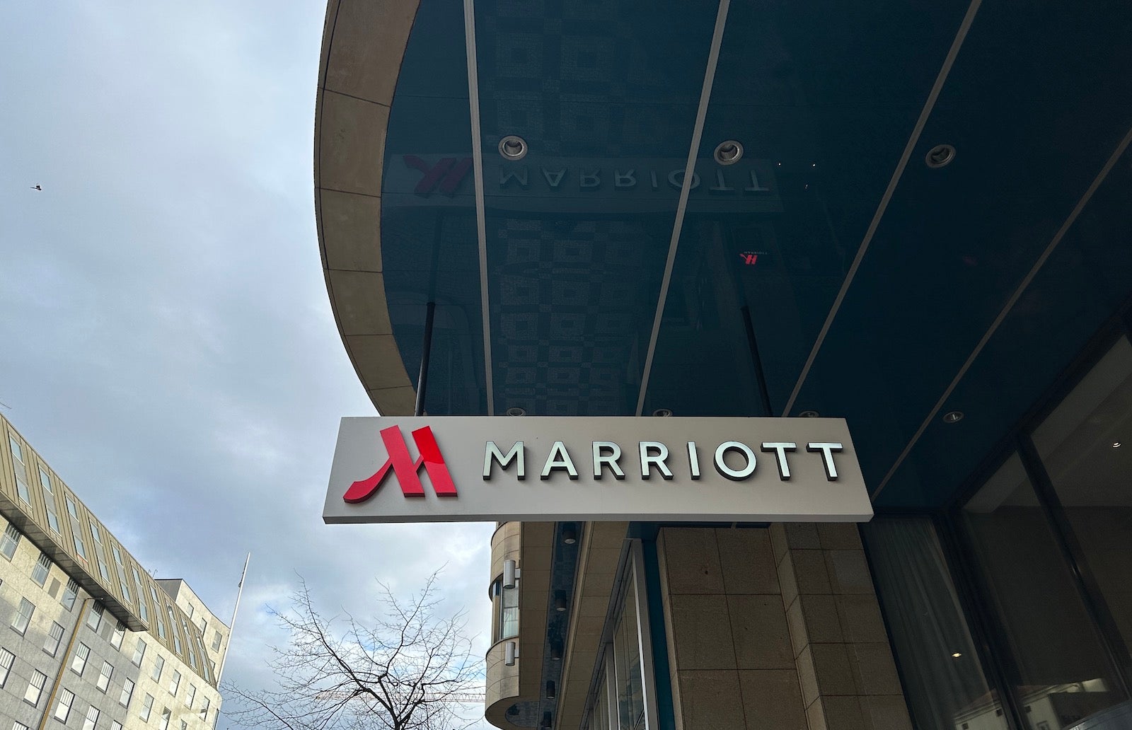Marriott sign at the Marriott Prague