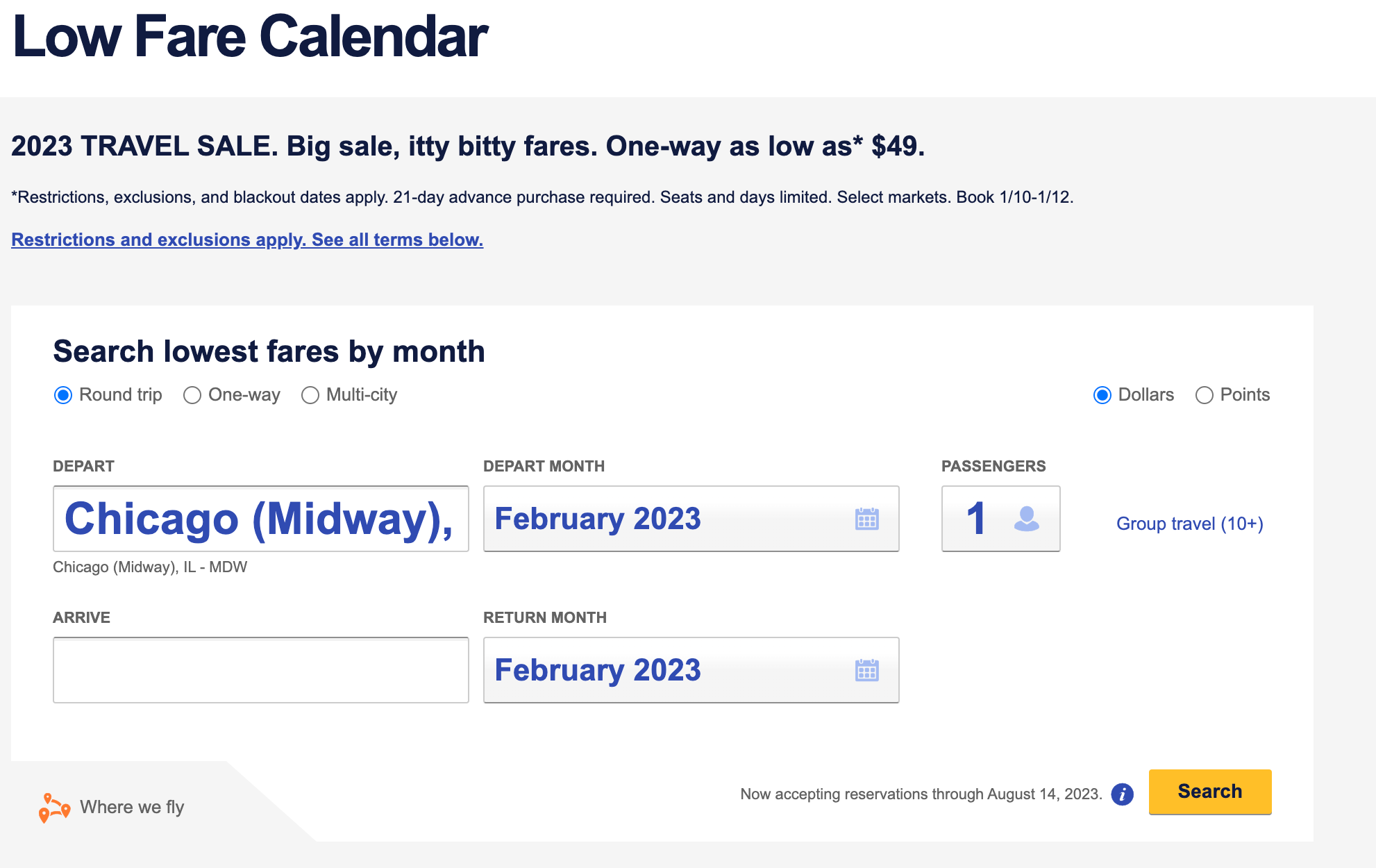 Southwest 2023 Travel Sale: Flights as low as $59 for specific routes