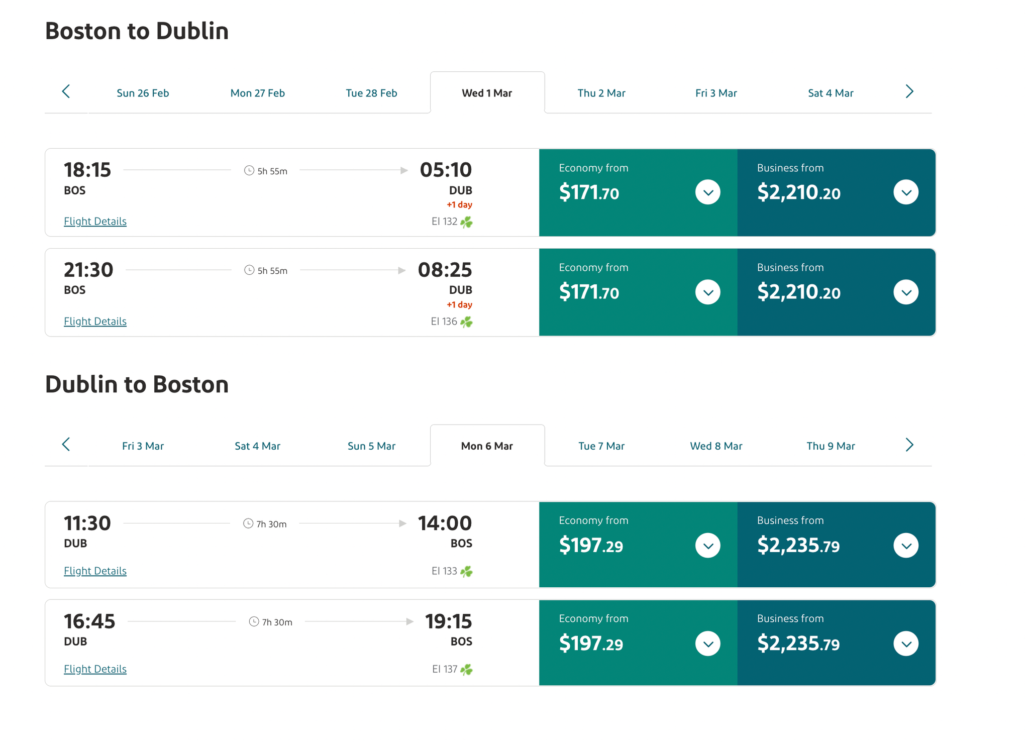 Book roundtrip fares for as low as 369 with this Aer Lingus deal