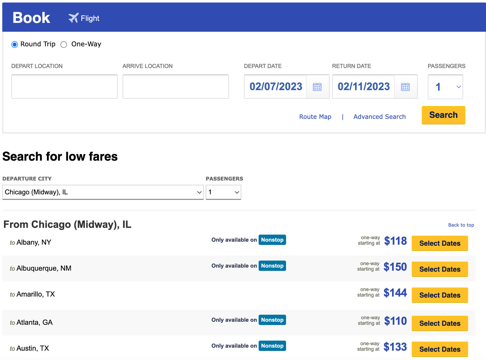Southwest 2023 travel sale flights as low as 59 for specific routes