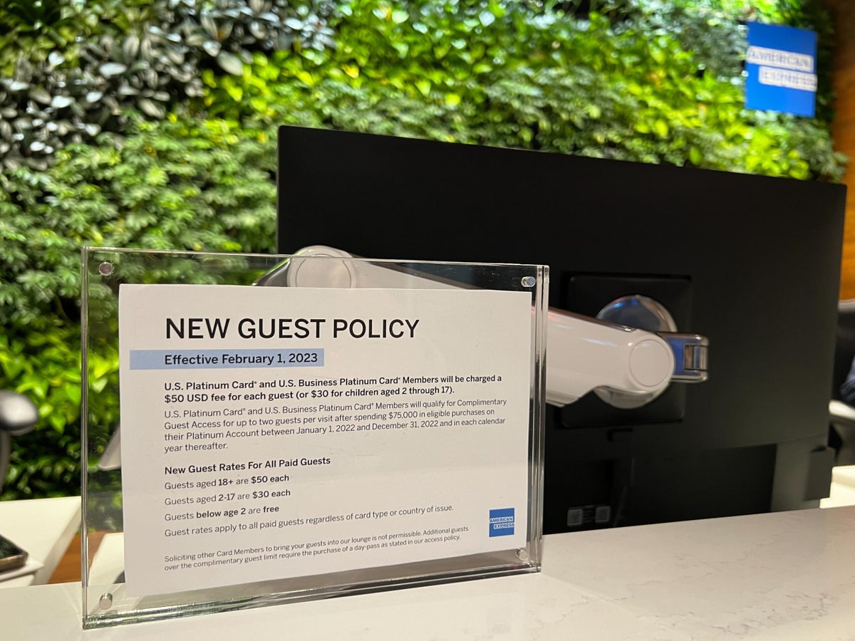 Amex Centurion Lounge guest access policy February 2023 changes The