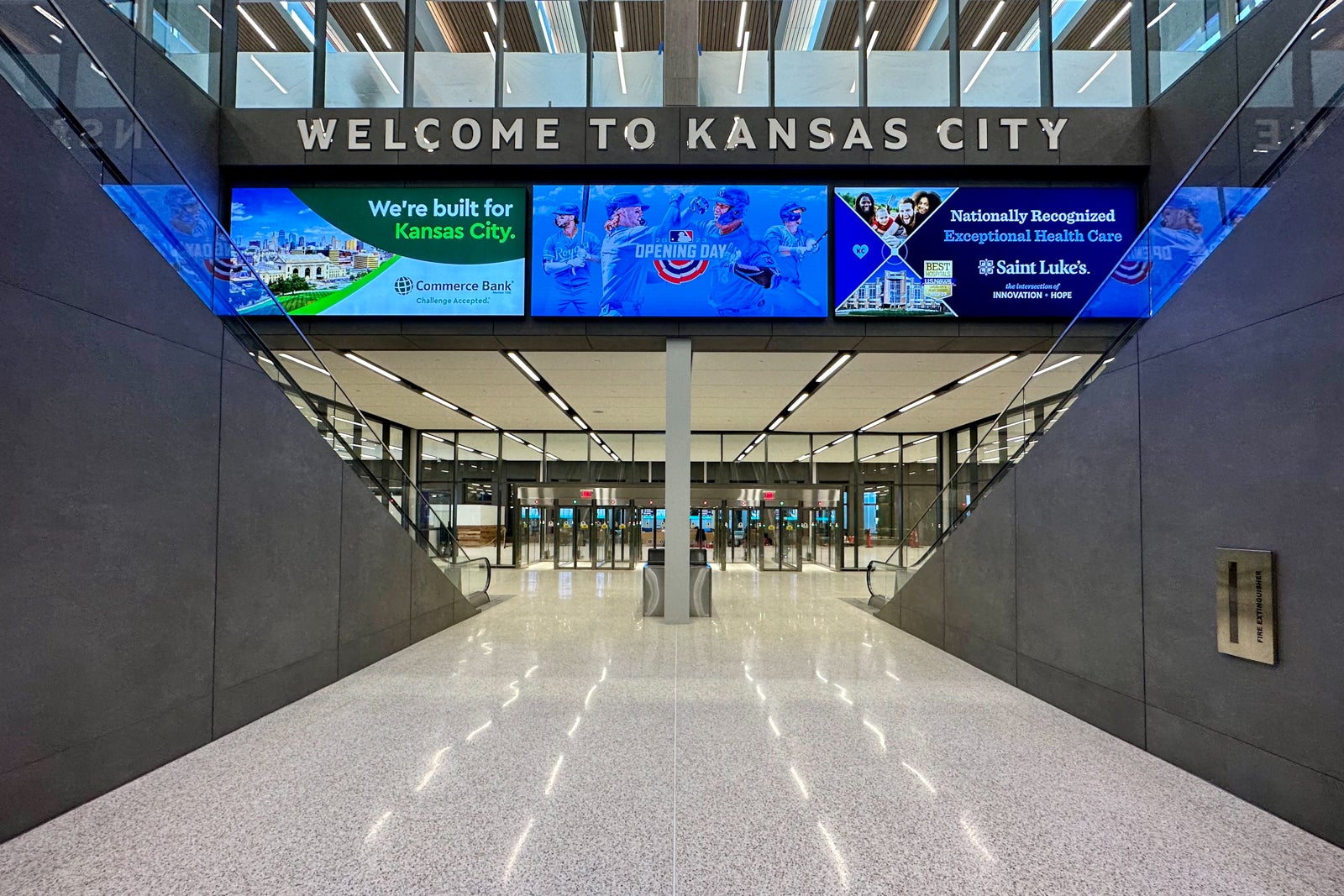 KCI welcomes the first flyers into a new airport terminal showing