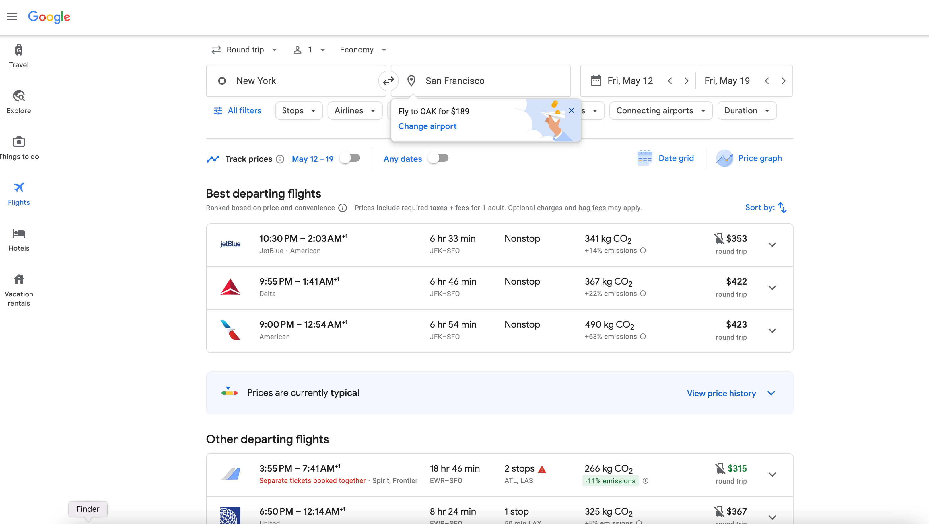 google business class travel policy
