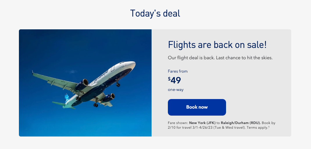 Last chance for 49 oneway fares during JetBlue's birthday sale The