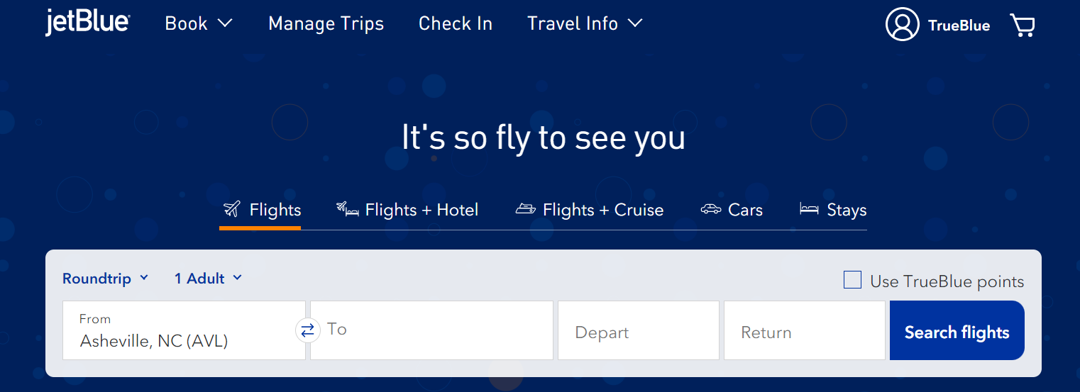 jetblue booking use points