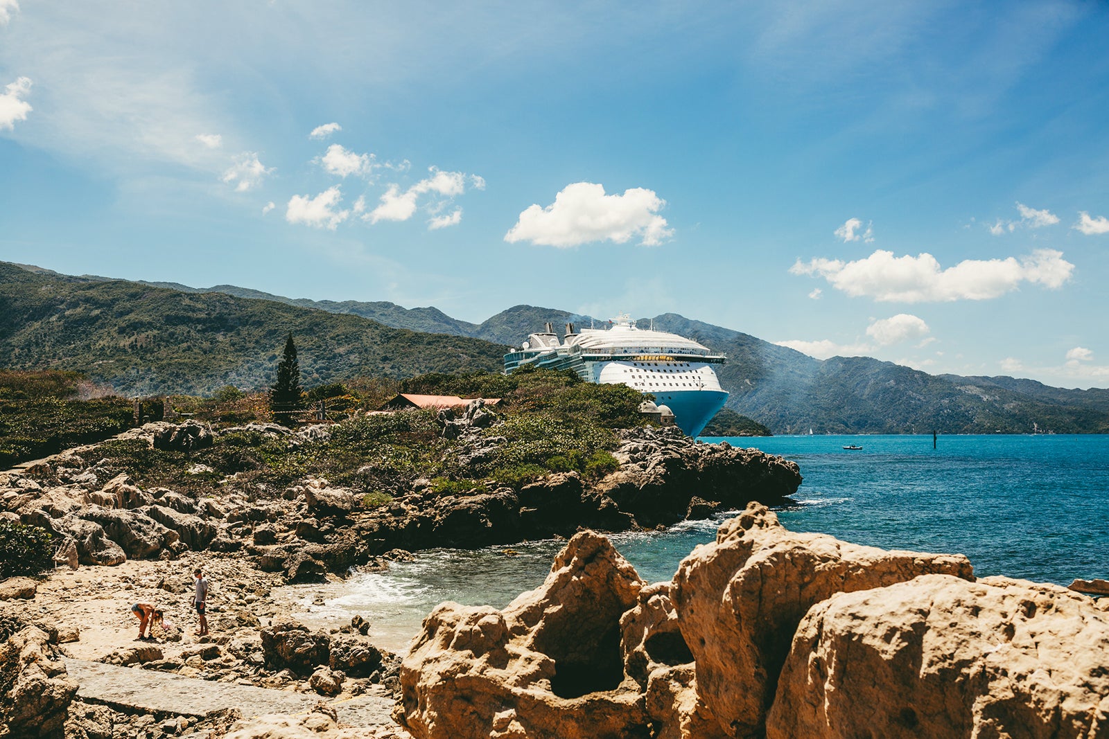 Cruise ship docked in Haiti cruising Caribbean Islands