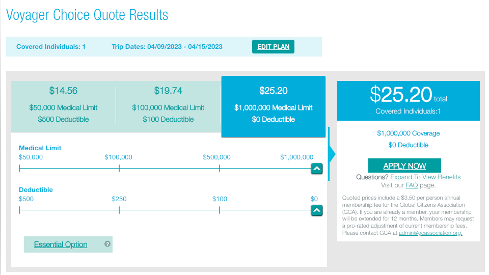 travel insurance usa compare