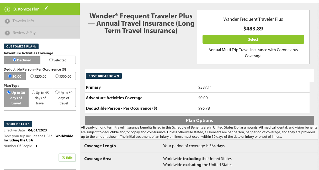 travel insurance companies us