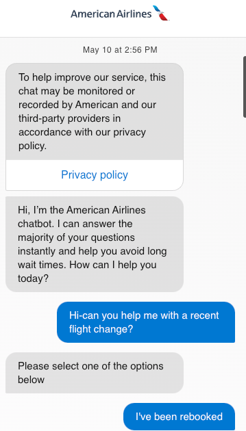 How do I talk to a real person on American Airlines?