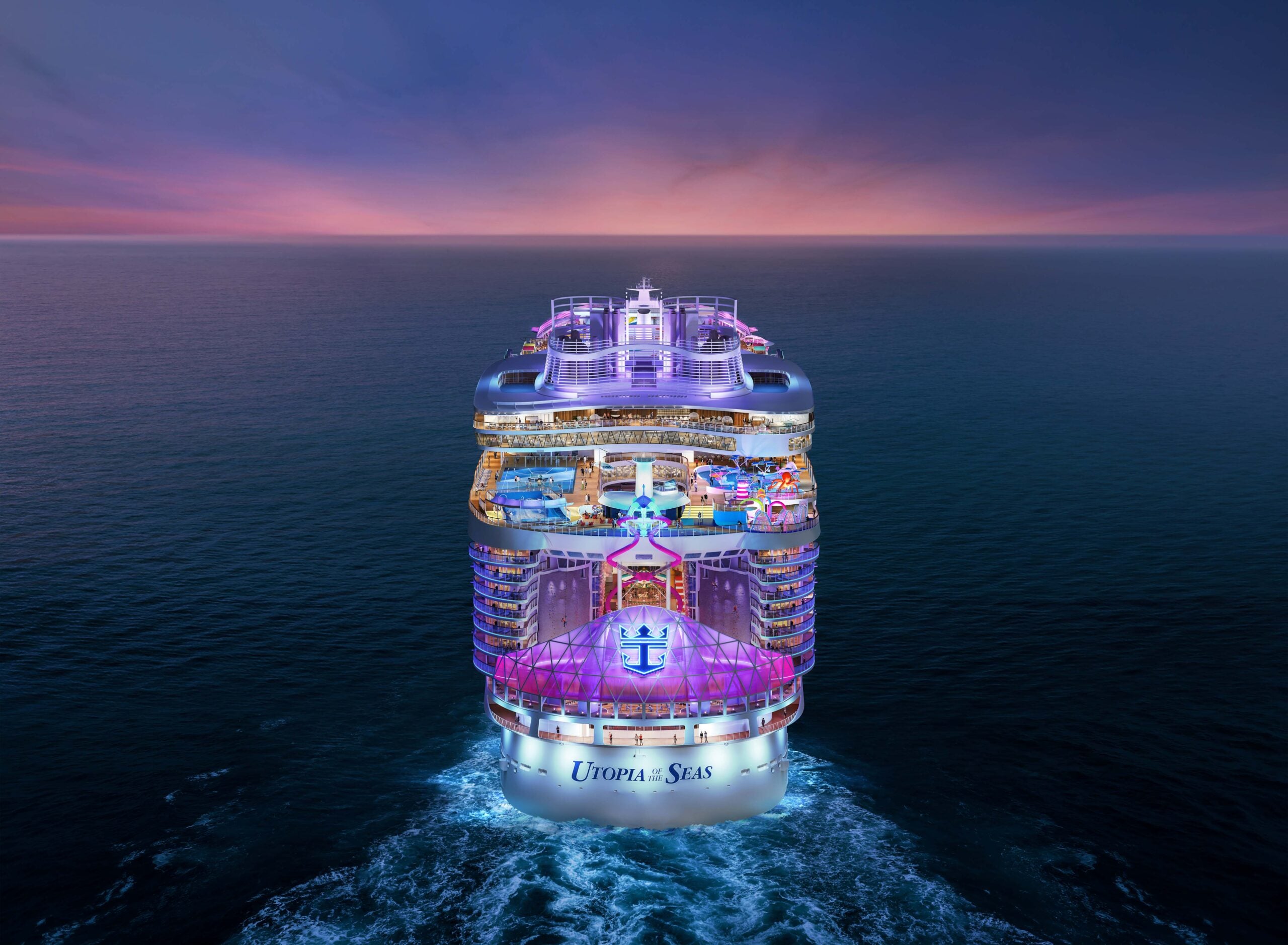 Utopia Of The Seas Quickie Cruises Will Be The Focus For Giant New   1686955963 RCI UT Sunset Aft CGI102 RT LR Scaled 