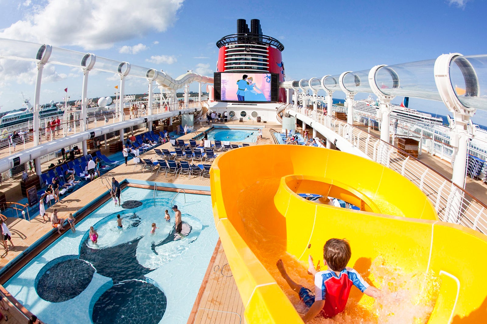 cruise ship with bumper cars
