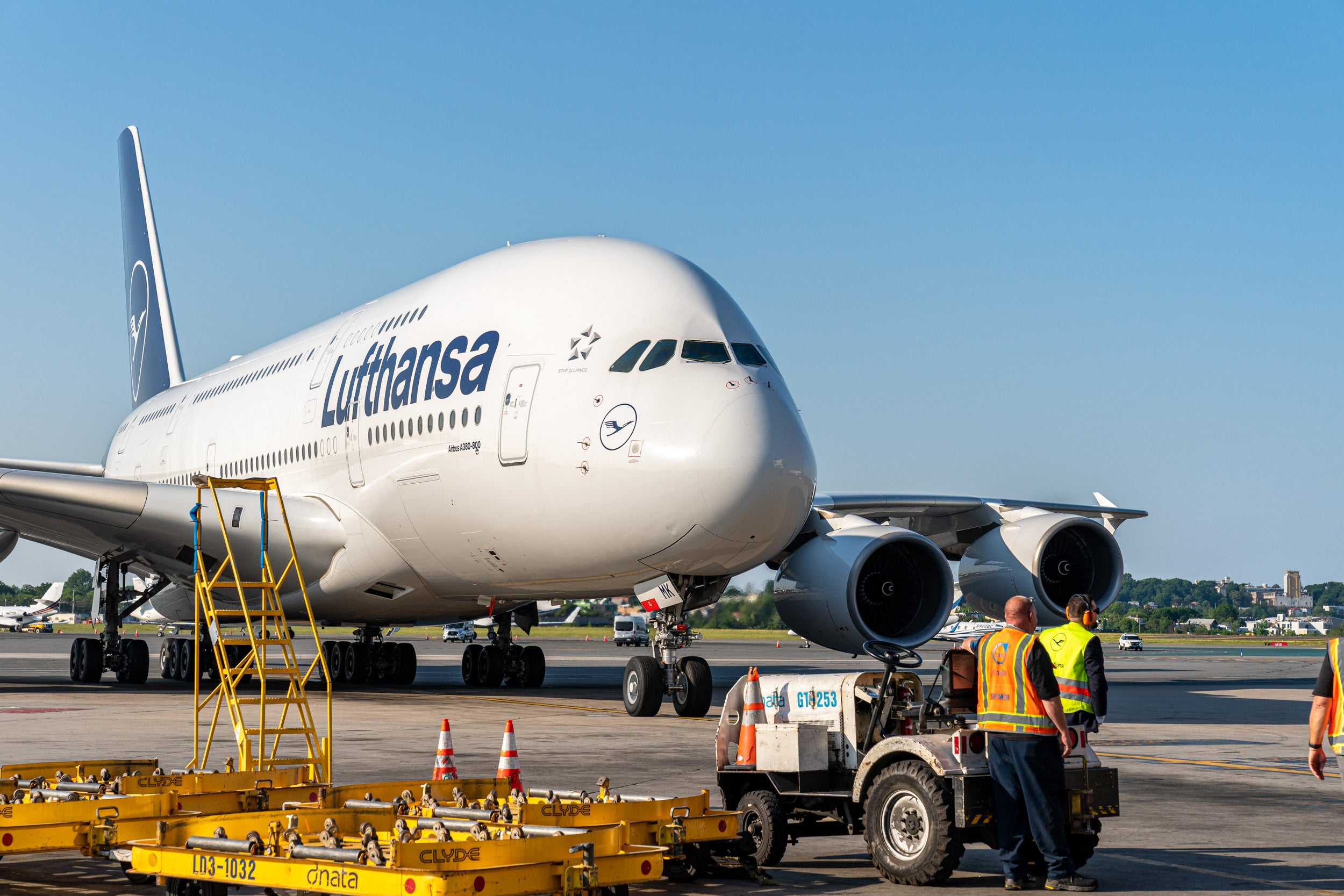 Lufthansa’s ‘retired’ A380 returns — see photos of its arrival in Boston