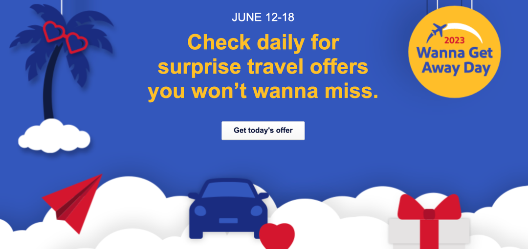 Southwest Wanna Get Away Day sweepstakes Earn bonus points, discounted