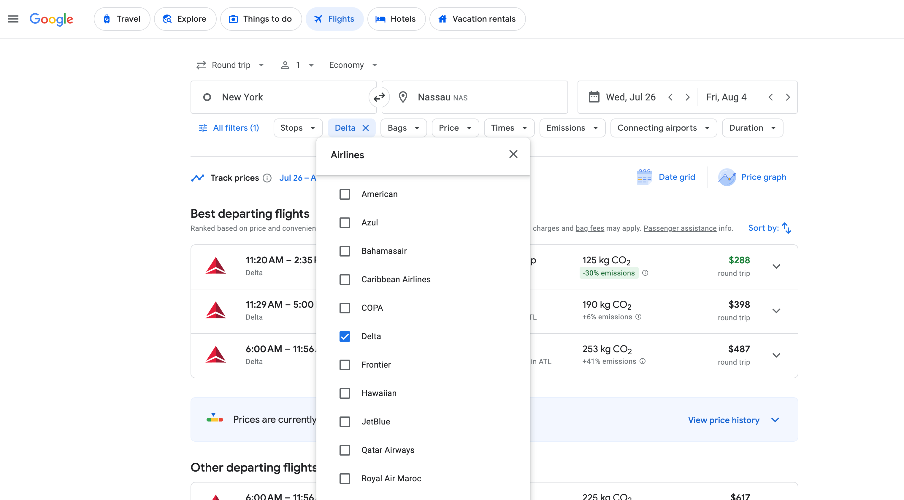 round trip flights vs one way