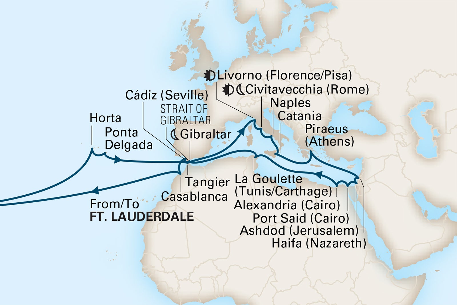 Holland America Is Out With Another Wowzer Of A Cruise Itinerary The   Holland America Wozer Itinerary Volendam MedLegendary Map 2 