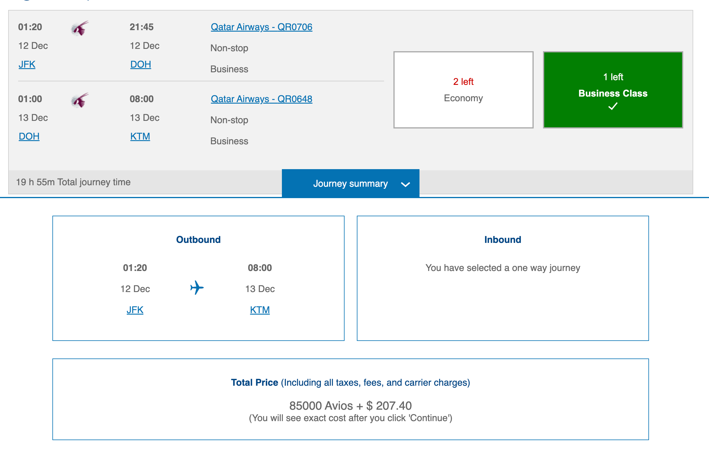 Book now: Qatar Qsuite award availability for 54K Amex points as it ...