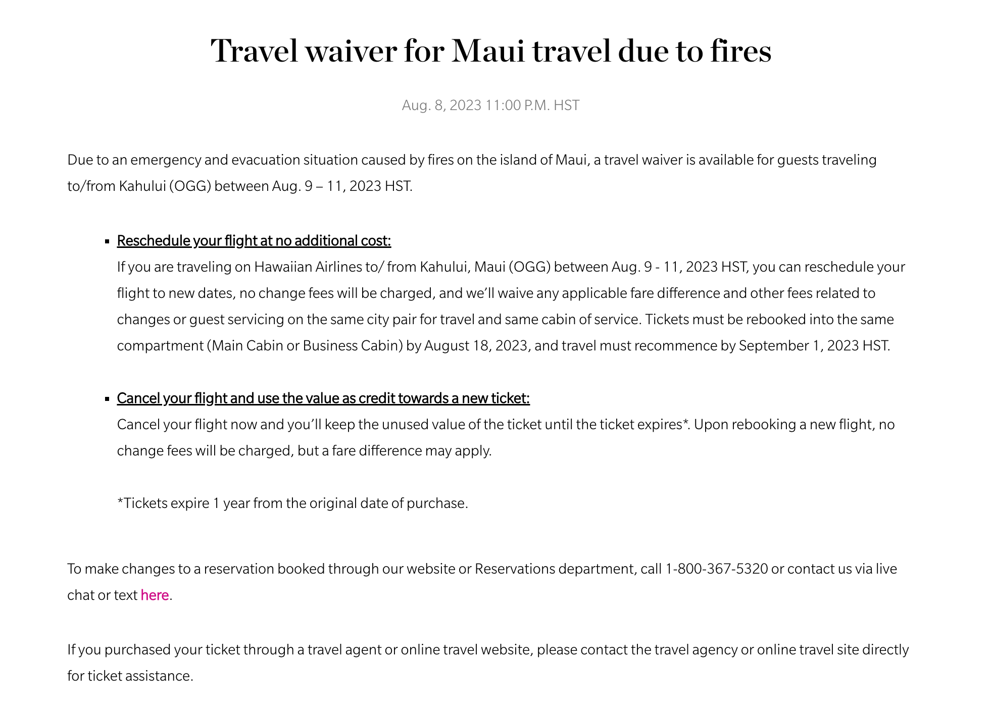 travel advisory maui