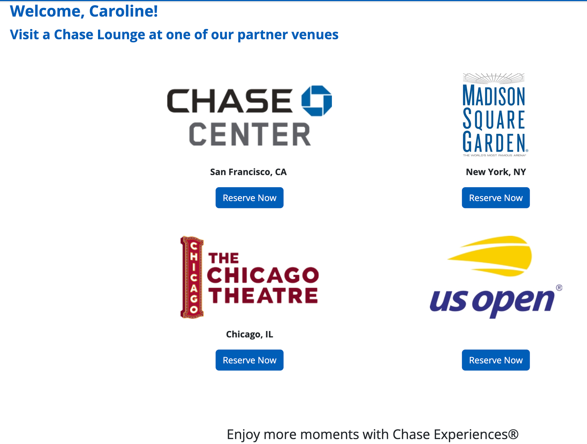 Chase quietly opened reservations for its lounge at the US Open, but