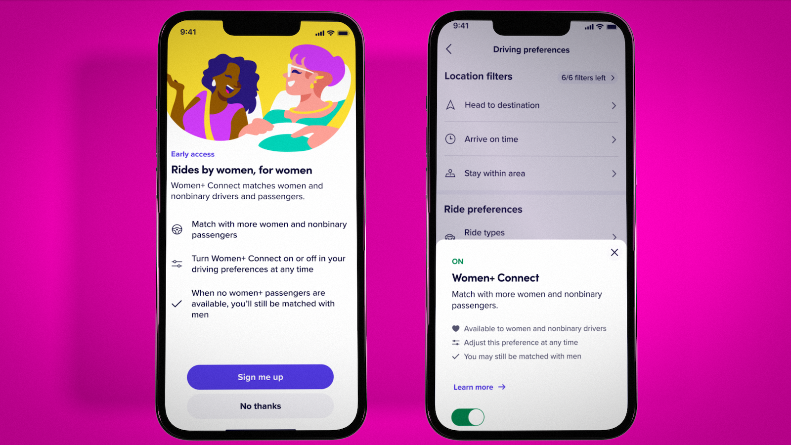 Lyft’s program that matches female and nonbinary riders and drivers is now available nationwide