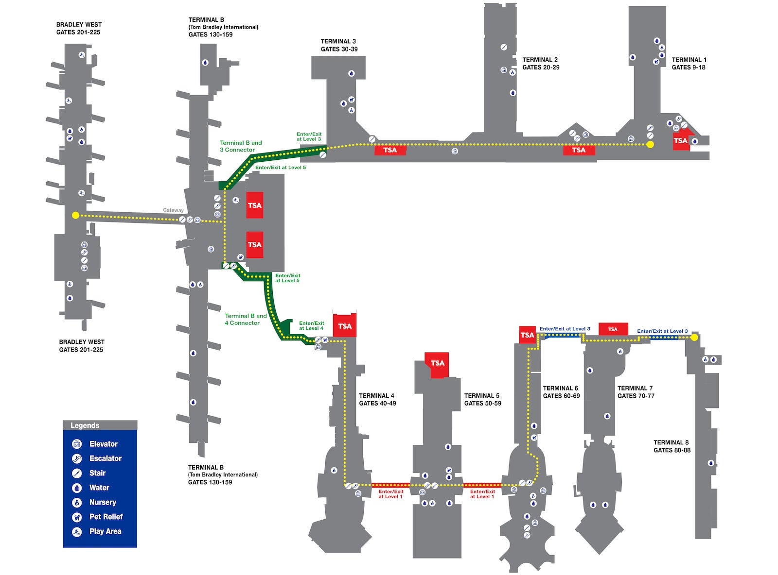 lax travel between terminals