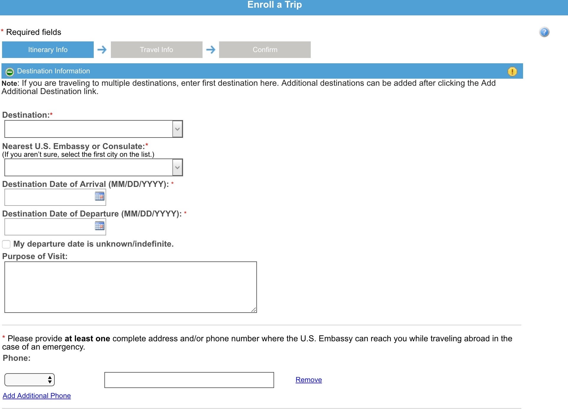 register international travel with state department