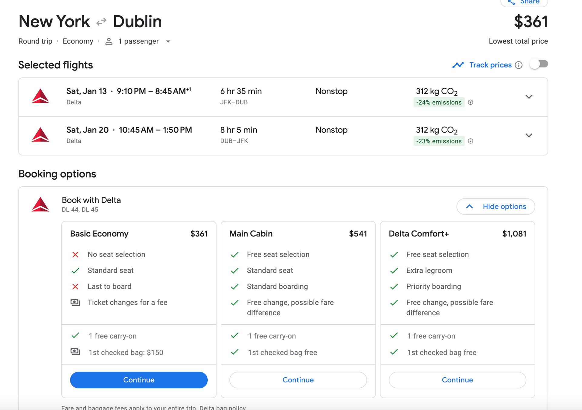 dublin to new york flight time direct