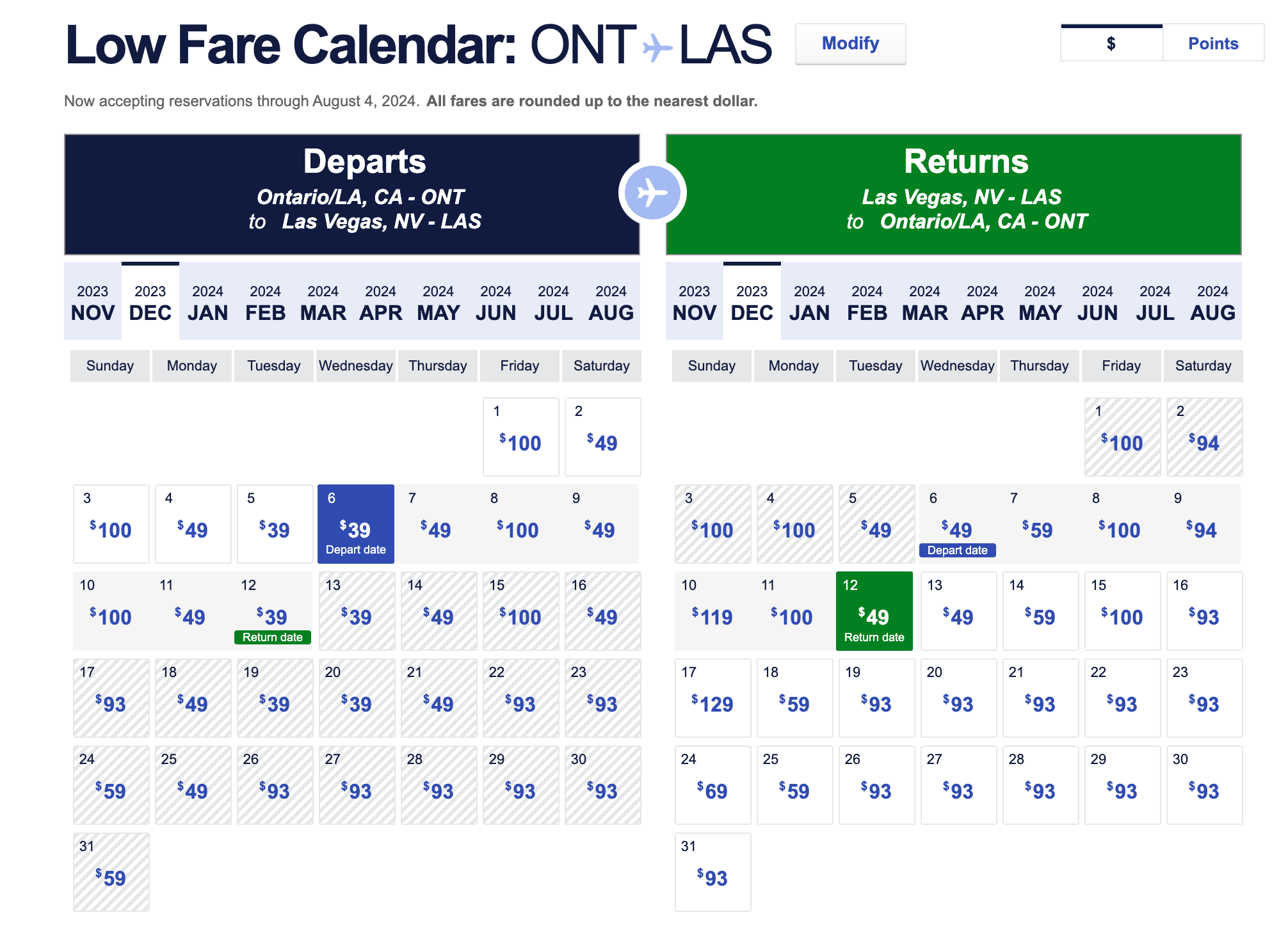 Southwest Offering One Way Flights As Low As 39 For Travel Through May   Screenshot 2023 11 01 At 8.25.02 AM 