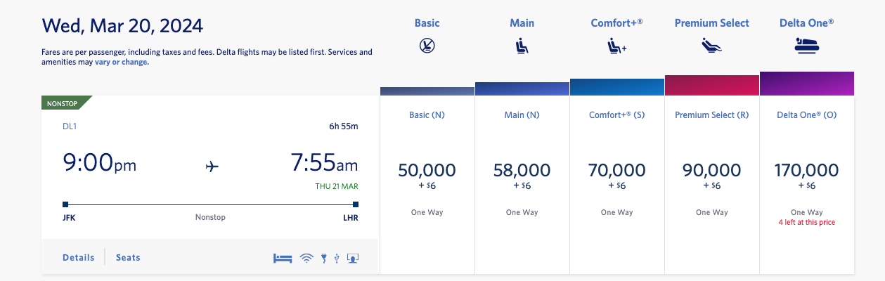 Quick Points: Use the Virgin Atlantic calendar to see Delta award space -  The Points Guy