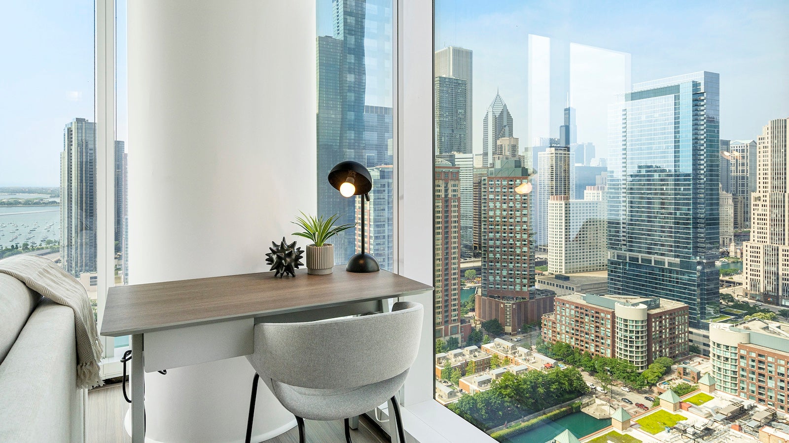 apartment window overlooking the city