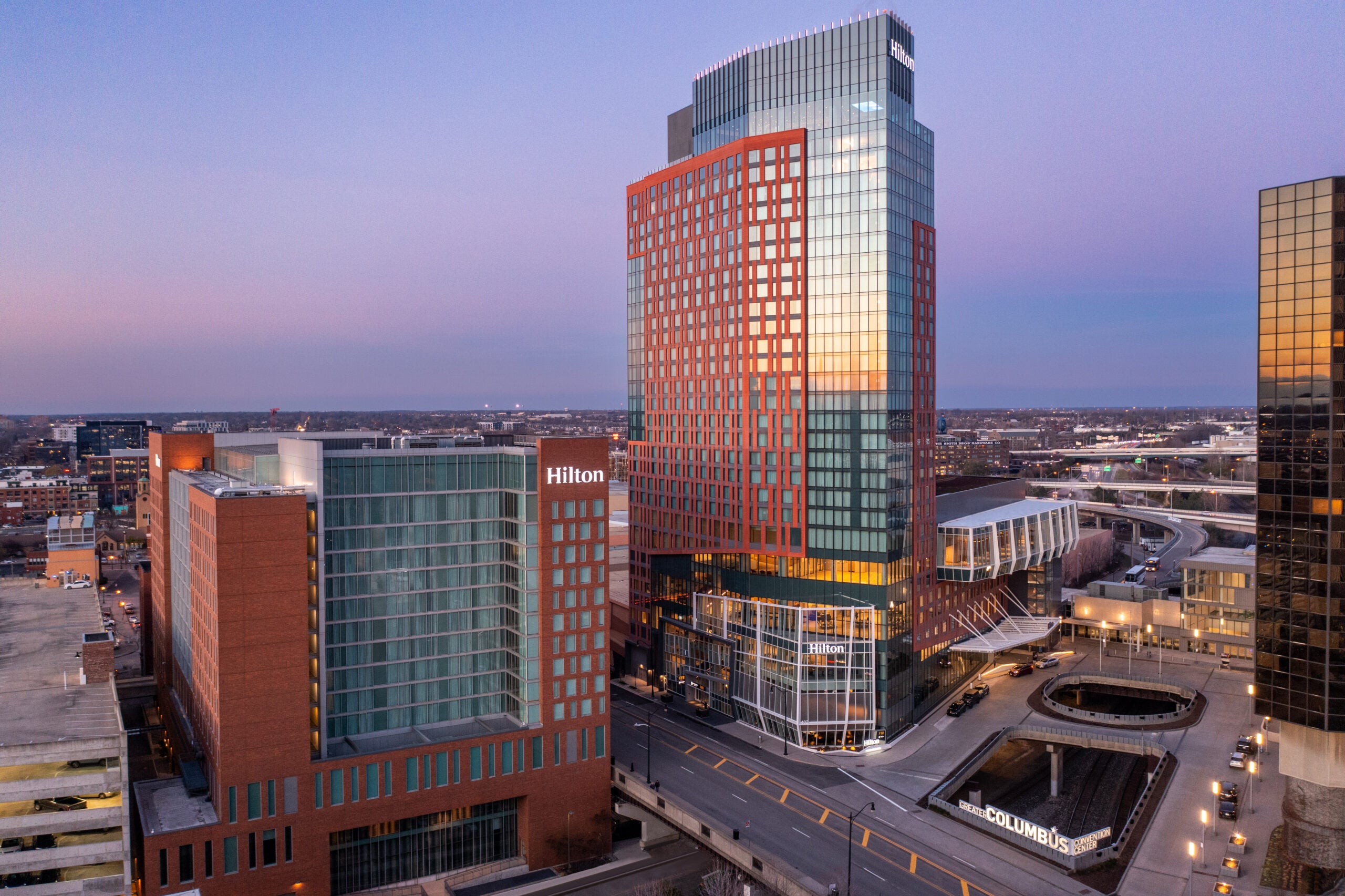 Hilton-Columbus-Downtown-Exterior-Sunset