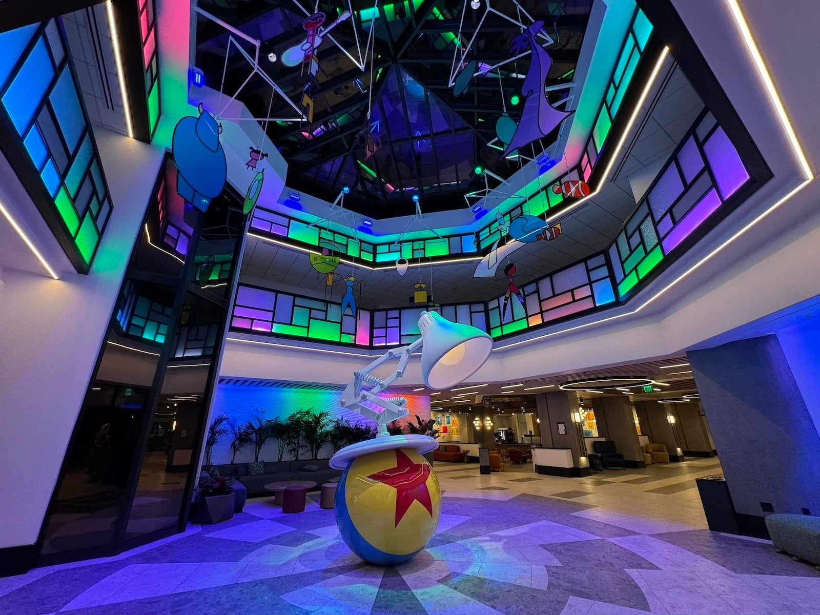 Pixar Place Hotel Disneyland	Lobby colors 1 copy