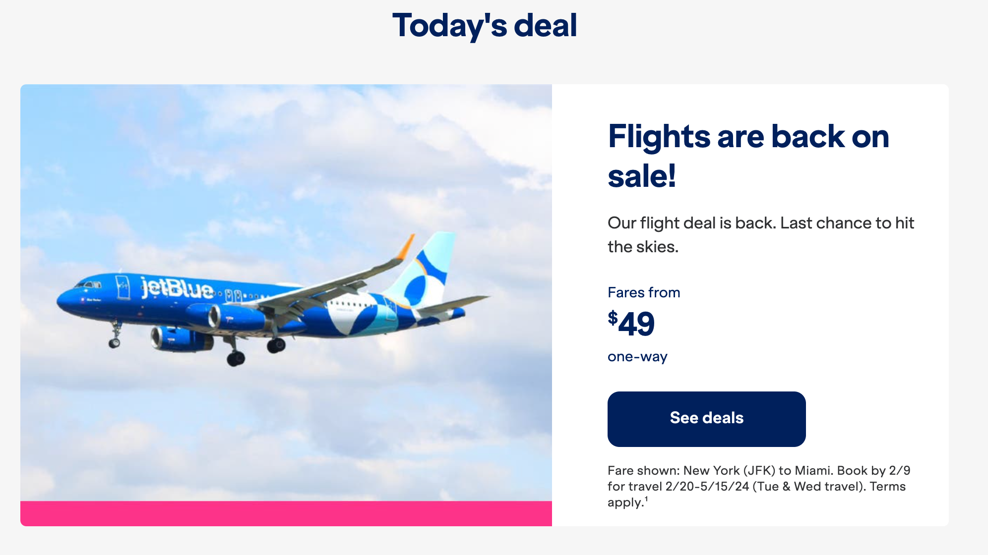 jetblue one day sale